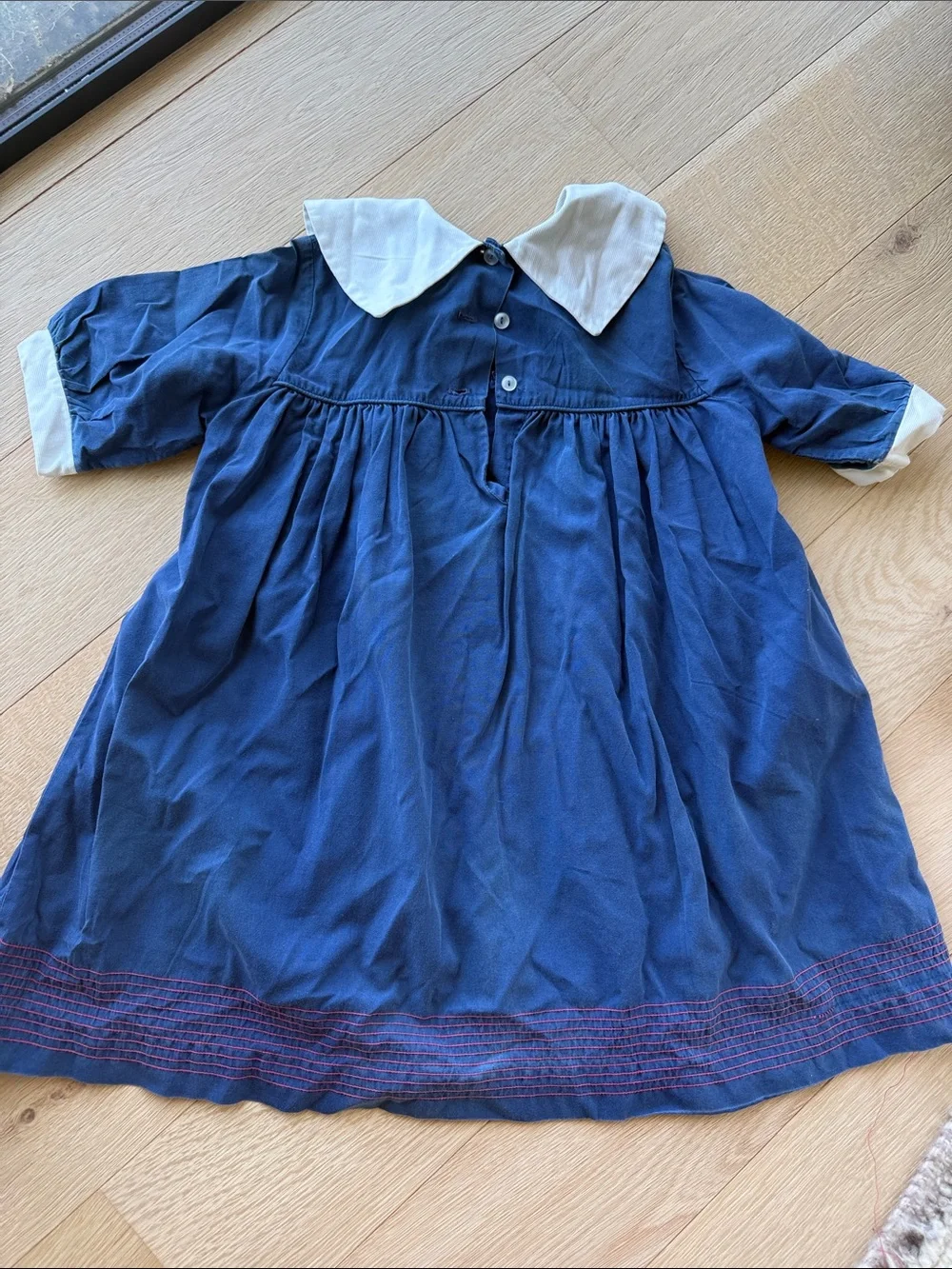 Vintage hand made Navy Sailor-Style Kids Dress with Red Necktie ❤️💙⚓️